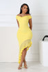 Rivelle Off Shoulder Ruffle Mesh Maxi Dress